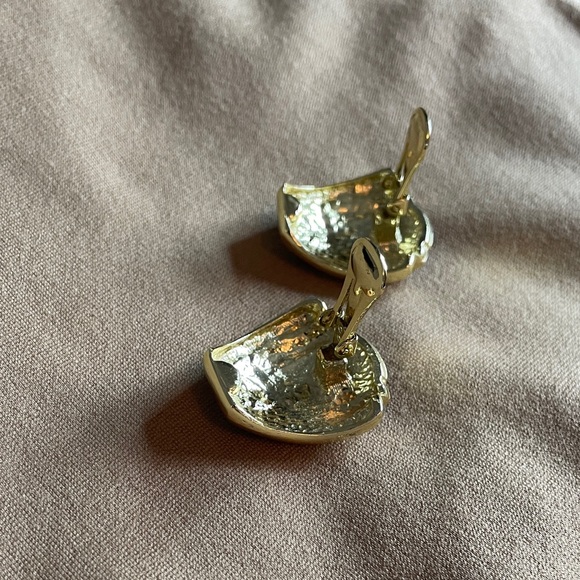 Vibrant Blue and Gold Earrings - perfect condition! Looks from 80’s or 90’s! - Picture 5 of 11